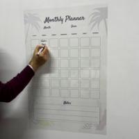 Modèle-21 Organisateur de planificateur mensuel en métal polystyrène durable Tableau blanc effaçable à sec Surface Électricité statique Réutilisable Verre/Bois