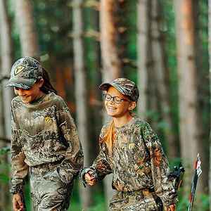 Premium Realtree <b>Camo</b> Long Sleeve T-Shirt Kids Youth Hunting Outdoor Apparel Wholesale Camouflage Clothing Sportswear OEM - Product Image 6