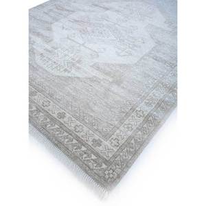 Tapis en laine noué à la main, gris thym et noir, motif géométrique et abstrait, pour la maison, couloir, salon - AKWT-1009 - Product Image 2