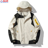 Veste coupe-vent à col montant pour homme, imperméable et respirante, personnalisable avec impression sérigraphique, patchs en caoutchouc et broderie