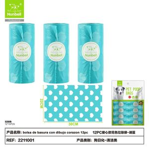 Sacchetti per Rifiuti con Motivo a Cuore per lo Smaltimento dei Rifiuti Canini, Soluzione per la Rimozione dei Rifiuti degli Animali Domestici - Product Image 2