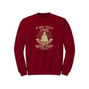 Sweat-shirt en coton mélangé Bouddha Thèmes Imprimer 12 options de couleur Style décontracté 260-280 GSM Placement de conception personnalisable pour l'hiver - Product Image 1