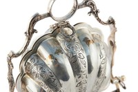 Boîte à biscuits pliante isolée en argent plaqué antique, style Art Déco, chauffe-pains vapeur orné à trois volets, décoration de table pour la maison