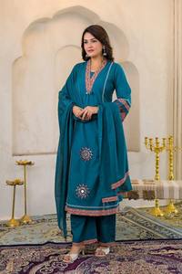 ชุดคุर्ติผ้าฝ้ายแบบกลับด้านได้ สไตล์โมเดิร์น สำหรับงานปาร์ตี้ พร้อมกางเกงและผ้าคลุมไหล่ ซับในเต็มตัว มีกระเป๋า ดีไซน์ลำลอง ทันสมัย สวมใส่สบาย เหมาะสำหรับทุกวัน สไตล์ชาติพันธุ์ - Product Image 2