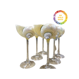 2025 único caracol de mar natural en forma de concha dorada ecológica copa de vino de lujo 101-200ml de capacidad - Product Image 3