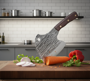 Cuchillo de Carnicero Forjado de Alta Resistencia con Mango de Madera, Cuchillo de Cocina Multiusos para Carnicero y Chef, para Cortar Carne y Huesos - Product Image 3