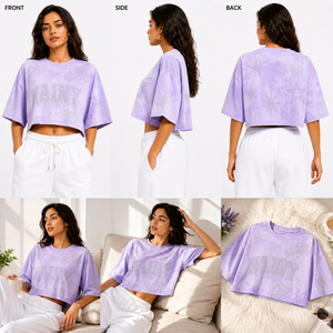 Camisetas personalizadas OEM para mujer con logo, 100% algodón, de alto gramaje, con pedrería, diseño personalizado, corte holgado - Product Image 2