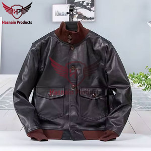 Premium Quality Stylish Flight Bomber Leather <b>Jacket</b> for Casual Winter Fashion - Unisex <b>Men's</b> Wear, <b>Long</b> Sleeve Warmth - Product Image 5