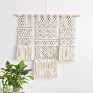 Tapiz de Macramé Tejido a Mano, Adorno Escandinavo para Colgar en la Pared, Decoración del Hogar, Artesanía Navideña Hecha de Bambú y Ratán - Product Image 3