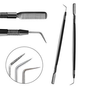 Outil de lifting des cils en plasma noir 2026, en acier inoxydable, outils pour extensions de cils, logo personnalisé avec rainures, point Bahasa Pro - Product Image 1