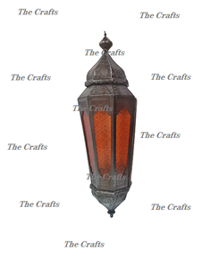 Linterna colgante de diseño extremadamente bueno, linterna marroquí de hierro y vidrio hecha a mano para uso en bodas y eventos - Product Image 1