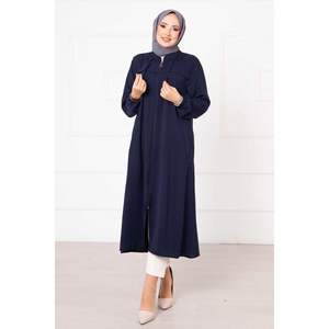 Manteau de sécurité à fermeture éclair bleu marine en grande taille - Product Image 3