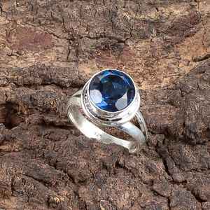 Anillo de Topacio Azul Londres Hecho a Mano, Plata de Ley 925, Joyería, Regalo de Piedra Natalicia de Diciembre para Mujer - Product Image 5
