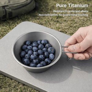 Taza <span class=keywords><strong>Sierra</strong></span> <span class=keywords><strong>de</strong></span> Titanio Ultraligera y Ecológica <span class=keywords><strong>de</strong></span> 300 ml para Acampar al Aire Libre, con Asa Plegable - Product Image 2
