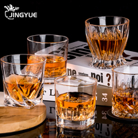 Verre à whisky en cristal à base épaisse avec logo personnalisé, verre à whisky Old Fashioned, verrerie gravée au laser, articles de bar en gros