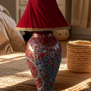 Elegante lámpara de mesa de papel de Cachemira hecha a mano, decoración artística única para el hogar - Product Image 3