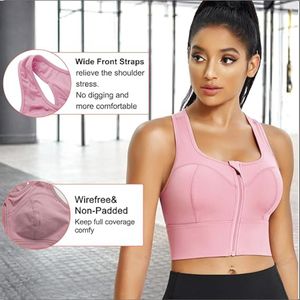 Crop top zippé de haute qualité, unisexe, dos nageur long, soutien-gorge de sport respirant, rembourré, débardeur d'entraînement, écologique - Product Image 4