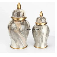 Céramique or temple pot porcelaine neige gingembre pot décoration maison décor vase avec couvercle Home Decor Grand Vase à Fleurs