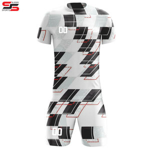 ชุดกีฬาเสื้อฟุตบอลผ้าโพลีเอสเตอร์สำหรับผู้ชายเสื้อฟุตบอลแขนสั้นพิมพ์ลาย100% - Product Image 3