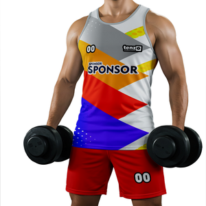 Ensemble de vêtements de sport pour hommes, été, fabrication OEM ODM, logo personnalisé, séchage rapide, respirant, confortable, débardeur et short, vêtements de sport actifs - Product Image 3