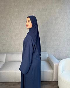 Magnifique Abaya d'été en soie de Dubaï à manches longues, anti-plis, faite à la main, pour femme, couleur personnalisable, qualité supérieure, premium - Product Image 3
