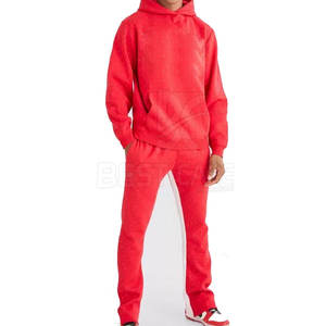 Chándal con capucha de algodón 100% para hombre de tamaño personalizado con diamantes de imitación ropa informal de invierno patrón sólido - Product Image 3