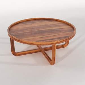 Mesa de centro redonda de madera de diseño más vendido, mesa de centro decorativa para el hogar, sala de estar, comedor, mesas de centro esenciales a precio mayorista - Product Image 4