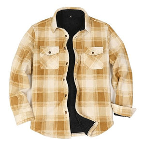 Custom Logo Unisex Sherpa <b>Fleece</b> <b>Lined</b> Formal Winter Windproof Shirt <b>Jacket</b> High Quality - Product Image 4