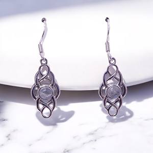 แหวนมูนสโตนช่างฝีมือทำจากเงินสเตอร์ลิง925เครื่องประดับเงิน - Product Image 3