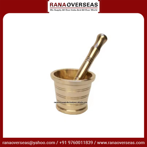 Oferta Especial: Mortero y Pilón de Latón a Precio Económico, Disponible en Rana Overseas Inc, Idea de Regalo, Uso en Cocina para Moler Semillas, Especias y Hierbas 3-5 - Product Image 2