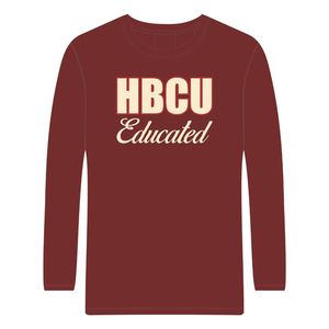 Camiseta de Manga Larga Maroon DST de HBCU Educated, 100% Algodón, Bordado Chenille, Ropa de Hermandad Griega Delta Divine Nine, Camiseta Personalizada - Product Image 2