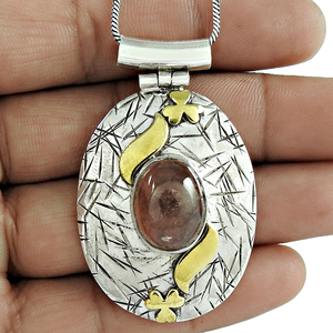 Pierre précieuse de tourmaline naturelle en argent sterling 925 Design unique Pendentif épais Bijoux faits à la main Fournisseurs de gros Prix d'usine - Product Image 3