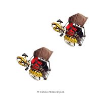 Haute Qualité Miniature Becak Jawa Pedicab De Luxe À La Main Indonésien Modèle Or En Laiton Mobile Rare-Miniature Becak Jawa Pedicab