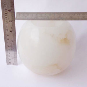 Portavelas hecho a mano de piedra de alabastro blanco perfectamente diseñado de forma ovalada para exportación disponible en cantidad al por mayor - Product Image 4