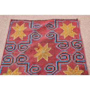 Turkish Rug, <b>Runner</b> 2.5x10.1 ft Vintage Rug, <b>Red</b> Bordered Wool Rug - Product Image 4