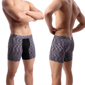 La mejor oferta de ropa interior cómoda de secado rápido para hombre, ropa interior sin costuras de algodón Spandex, Bóxer corto con estampado de logotipo a rayas personalizado Oem - Product Image 5