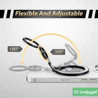 Logo personnalisé personnalisé argent or réglable en métal support de doigt de téléphone portable mince support magnétique de bague de téléphone
