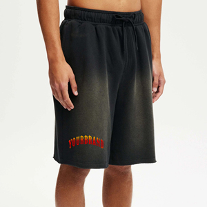 Custom Made Comfortable 100% <b>Cotton</b> Fleece sunfade wash long Shorts for Men summer Casual Wear Fashionable Plain mens Shorts - Product Image 1