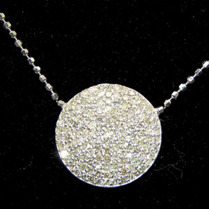 Splendida collana pendente cerchio con diamanti in oro bianco 14K - Product Image 3