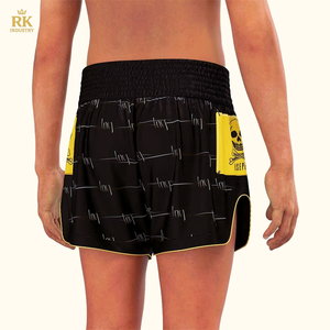 กางเกงขาสั้นมวยไทยแบบ unisex มีสไตล์ทนทานและความชื้นแบบโค้งด้านข้างสำหรับการฝึกมวยไทยและ MMA - Product Image 4