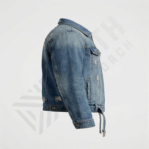 Chaqueta Vaquera de Alta Calidad de Algodón/Poliéster para Hombre, Temporada de Invierno, Logotipo Frontal, Resistente al Viento, Abrigo Urbano Duradero - Product Image 3