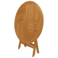 Ensemble de meubles d'extérieur modernes Tamara en teck massif finition naturelle, table ronde de jardin, chaises, rangement, pour villa, parc