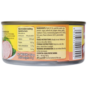 Vissan 2 Slices Pork 150g X 72 Cans Convenience for Life, Wholesale <b>Canned</b> With Best Price From Vietnam - Product Image 1
