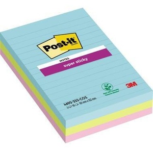 Post-it Notas Súper Adhesivas Haftnotiz Colección Cósmica 101 x 152 mm Trkis Neongrn Tropicalpink 90 Hojas/Bloque 3 Bloques/Paquete - Product Image 1