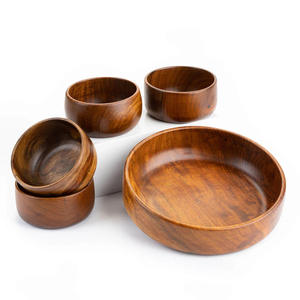 Cuenco para pasta de madera de acacia maciza más vendido, Juego completo para servir la cena, cuencos de madera sostenibles - Product Image 2