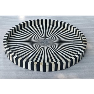 ถาดเสิร์ฟตกแต่งกระดูกสำเร็จรูปมันวาวถาดเสิร์ฟอาหารหรูหราทำด้วยมือถาดวางตรงกลางจานสำหรับเป็นของขวัญของตกแต่งบ้าน - Product Image 3