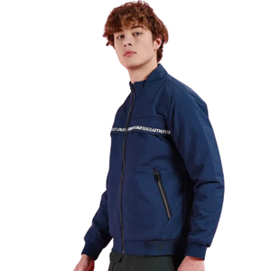 Chaqueta bomber de invierno Vintage para hombre con cierre de cremallera Técnicas teñidas de prendas - Product Image 3