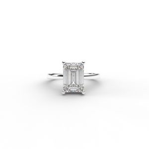 IGI Certified Emerald Cut Lab Grown Diamond Solitaire Engagement <b>Ring</b> in 14K Yellow / White And Rose Gold - Product Image 6