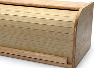 Black <b>Wooden</b> Corner Kitchen <b>Storage</b> <b>Box</b> Microwavable Foldable Efficient Counter Bread Food Container Rectangular Shape - Product Image 2