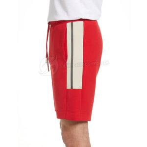 Pantalones Cortos Casuales de Verano para Hombre de Algodón/Poliéster, Color Rojo Sólido, Ecológicos, Servicio OEM, con Cordón - Product Image 3